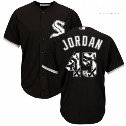 Mens Majestic Chicago White Sox 45 Michael Jordan Authentic Black Team Logo Fashion Cool Base MLB Jersey