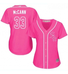 White Sox #33 James McCann Pink Fashion Women Stitched Baseball Jersey