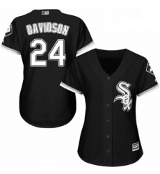 Womens Majestic Chicago White Sox 24 Matt Davidson Replica Black Alternate Home Cool Base MLB Jersey 