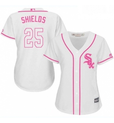 Womens Majestic Chicago White Sox 33 James Shields Replica White Fashion Cool Base MLB Jersey