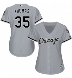 Womens Majestic Chicago White Sox 35 Frank Thomas Replica Grey Road Cool Base MLB Jersey