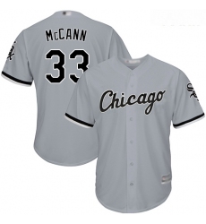 White Sox #33 James McCann Grey Road Cool Base Stitched Youth Baseball Jersey