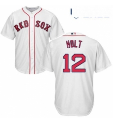 Youth Majestic Boston Red Sox 12 Brock Holt Authentic White Home Cool Base MLB Jersey