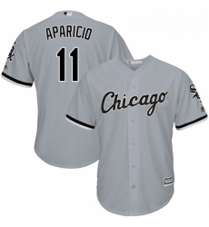 Youth Majestic Chicago White Sox 11 Luis Aparicio Replica Grey Road Cool Base MLB Jersey