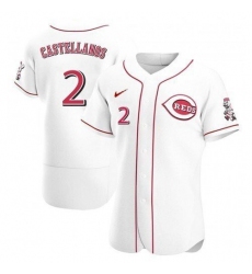 Men Cincinnati Reds 2 Nick Castellanos White 2021 Home Player Jersey