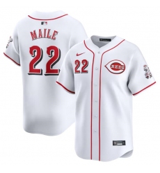 Men Cincinnati Reds 22 Luke Maile White Home Limited Stitched Baseball Jersey