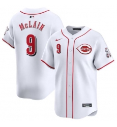 Men Cincinnati Reds 9 Matt McLain White Home Limited Stitched Baseball Jersey