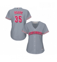 Womens Cincinnati Reds 35 Tanner Roark Replica Grey Road Cool Base Baseball Jersey 