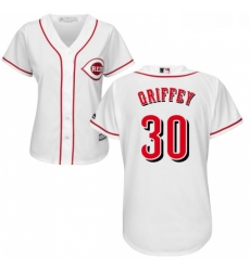 Womens Majestic Cincinnati Reds 30 Ken Griffey Replica White Home Cool Base MLB Jersey