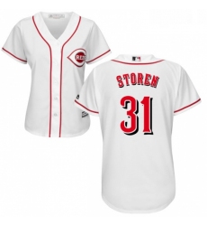 Womens Majestic Cincinnati Reds 31 Drew Storen Authentic White MLB Jersey