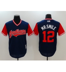 Men Cleveland Indians 12 Mr smile Blue Game Legend Edition MLB