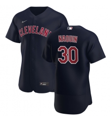 Men Cleveland Indians 30 Tyler Naquin Men Nike Navy Alternate 2020 Flex Base Player MLB Jersey