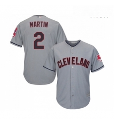 Mens Cleveland Indians 2 Leonys Martin Replica Grey Road Cool Base Baseball Jersey 