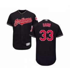 Mens Cleveland Indians 33 Brad Hand Navy Blue Alternate Flex Base Authentic Collection Baseball Jersey