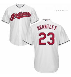 Mens Majestic Cleveland Indians 23 Michael Brantley Replica White Home Cool Base MLB Jersey