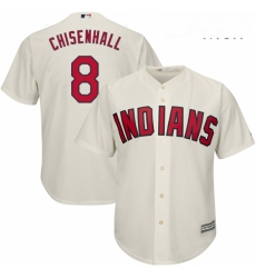 Mens Majestic Cleveland Indians 8 Lonnie Chisenhall Replica Cream Alternate 2 Cool Base MLB Jersey