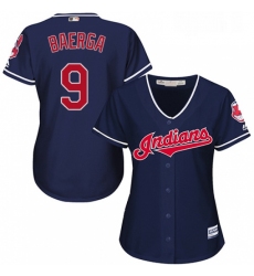Womens Majestic Cleveland Indians 9 Carlos Baerga Replica Navy Blue Alternate 1 Cool Base MLB Jersey 