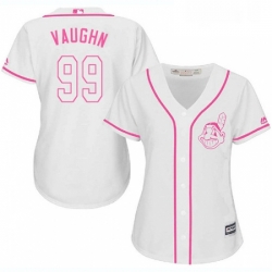 Womens Majestic Cleveland Indians 99 Ricky Vaughn Replica White Fashion Cool Base MLB Jersey