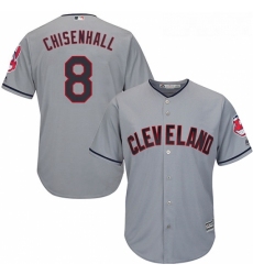 Youth Majestic Cleveland Indians 8 Lonnie Chisenhall Authentic Grey Road Cool Base MLB Jersey