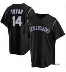 Men Colorado Rockies #14 Ezequiel Tovar Black Flex Base Stitched MLB Jerseys