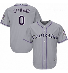 Mens Majestic Colorado Rockies 0 Adam Ottavino Replica Grey Road Cool Base MLB Jersey 