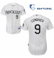 Mens Majestic Colorado Rockies 9 DJ LeMahieu Replica White Home Cool Base MLB Jersey