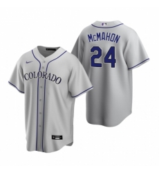 Mens Nike Colorado Rockies 24 Ryan McMahon Gray Road Stitched Baseball Jersey