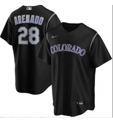 Rockies 28 Nolan Arenado Black 2020 Nike Cool Base Jersey