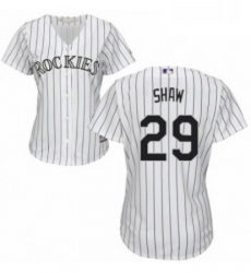 Womens Majestic Colorado Rockies 29 Bryan Shaw Authentic White Home Cool Base MLB Jersey 