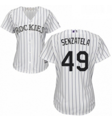 Womens Majestic Colorado Rockies 49 Antonio Senzatela Replica White Home Cool Base MLB Jersey 