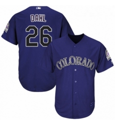 Youth Majestic Colorado Rockies 26 David Dahl Authentic Purple Alternate 1 Cool Base MLB Jersey 