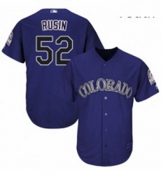 Youth Majestic Colorado Rockies 52 Chris Rusin Replica Purple Alternate 1 Cool Base MLB Jersey 