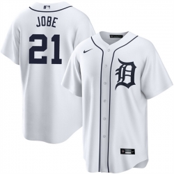 Men Detroit Tigers 21 Jackson Jobe White Cool Base Stitched Baseball Jersey