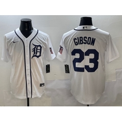Men Detroit Tigers 23 Kirk Gibson White Cool Base Stitched Baseball Jersey