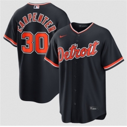 Men Detroit Tigers  30 Kerry Carpenter Navy Alternate Stitched Baseball Jersey
