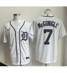Men Detroit Tigers  7 Kevin McGonigle White Cool Base Stitched Baseball Jersey