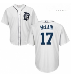 Mens Majestic Detroit Tigers 17 Denny Mclain Replica White Home Cool Base MLB Jersey