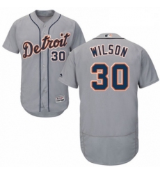 Mens Majestic Detroit Tigers 30 Alex Wilson Grey Road Flex Base Authentic Collection MLB Jersey