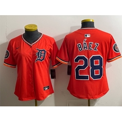 Youth Detroit Tigers  28 Javier B%C3%A1ez Orange 2026 Alternate Vapor Premier Limited Stitched Baseball Jersey
