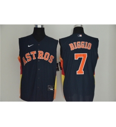 Astros 7 Craig Biggio Navy Nike Cool Base Sleeveless Jersey