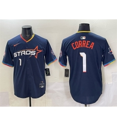 Men Houston Astros 1 Carlos Correa Navy 2025 City Connect With Texas Patch Limited Stitched Baseball Jersey Men Houston Astros 1 Carlos Correa Navy 2025 City Connect With Texas Patch Limited Stitched Baseball Jersey
