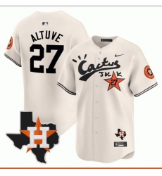 Men Houston Astros 27 Jose Altuve Cactus Jack Vapor Premier Limited Stitched Baseball Jersey