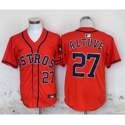 Men Houston Astros 27 Jose Altuve Orange Limited Stitched Baseball Jersey