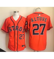 Men Houston Astros 27 Jose Altuve Orange Limited Stitched Jersey