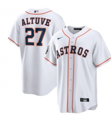 Men Houston Astros 27 Jose Altuve White 2022 World Series Home Stitched Baseball Jersey