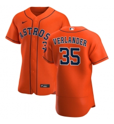 Men Houston Astros 35 Justin Verlander Men Nike Orange Alternate 2020 Flex Base Team MLB Jersey