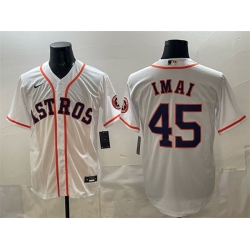 Men Houston Astros 45 Tatsuya Imai White Cool Base Stitched Jersey