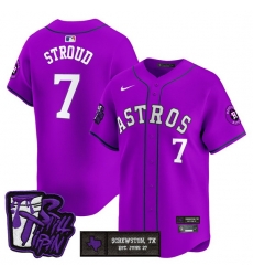 Men Houston Astros  7 C J  Stroud DJ Screw Still Tippin Purple Patch Vapor Limited Stitched Baseball Jersey