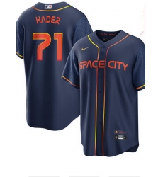 Men Houston Astros 71 Josh Hader 2022 Navy Blue City Connect Cool Base Stitched Jersey