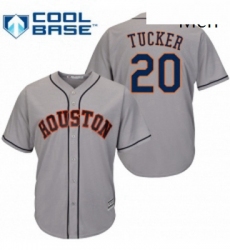 Mens Majestic Houston Astros 20 Preston Tucker Replica Grey Road Cool Base MLB Jersey